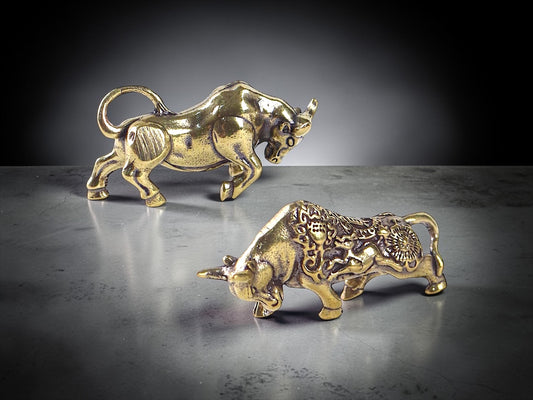 Brass Mini Bull Buds Collectible Figurine