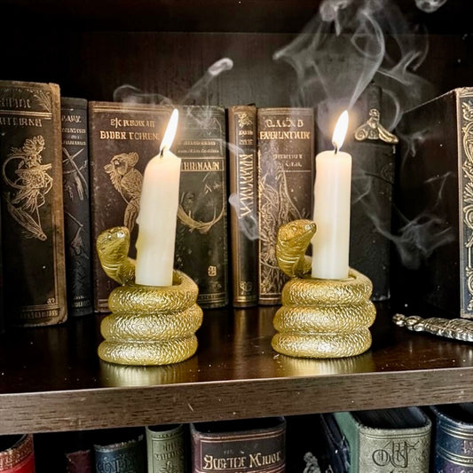Taper Gold Snake Candle Holders - Set of 2
