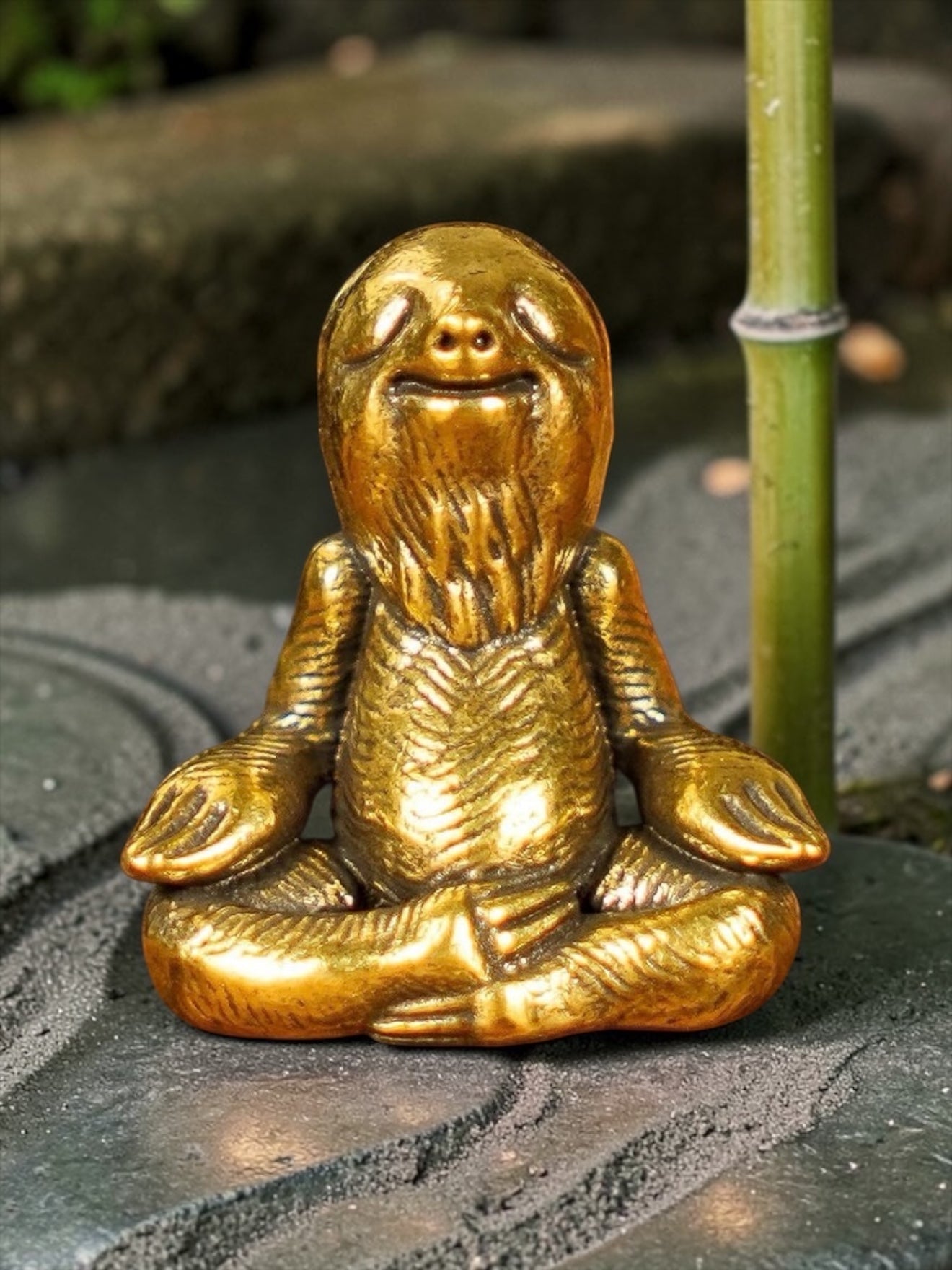 Brass Mini Meditation Sloth Collectible Figurine