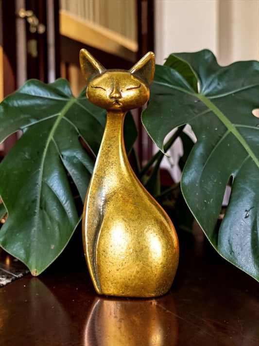 Brass Mini Artistic Cat Collectible Figurine