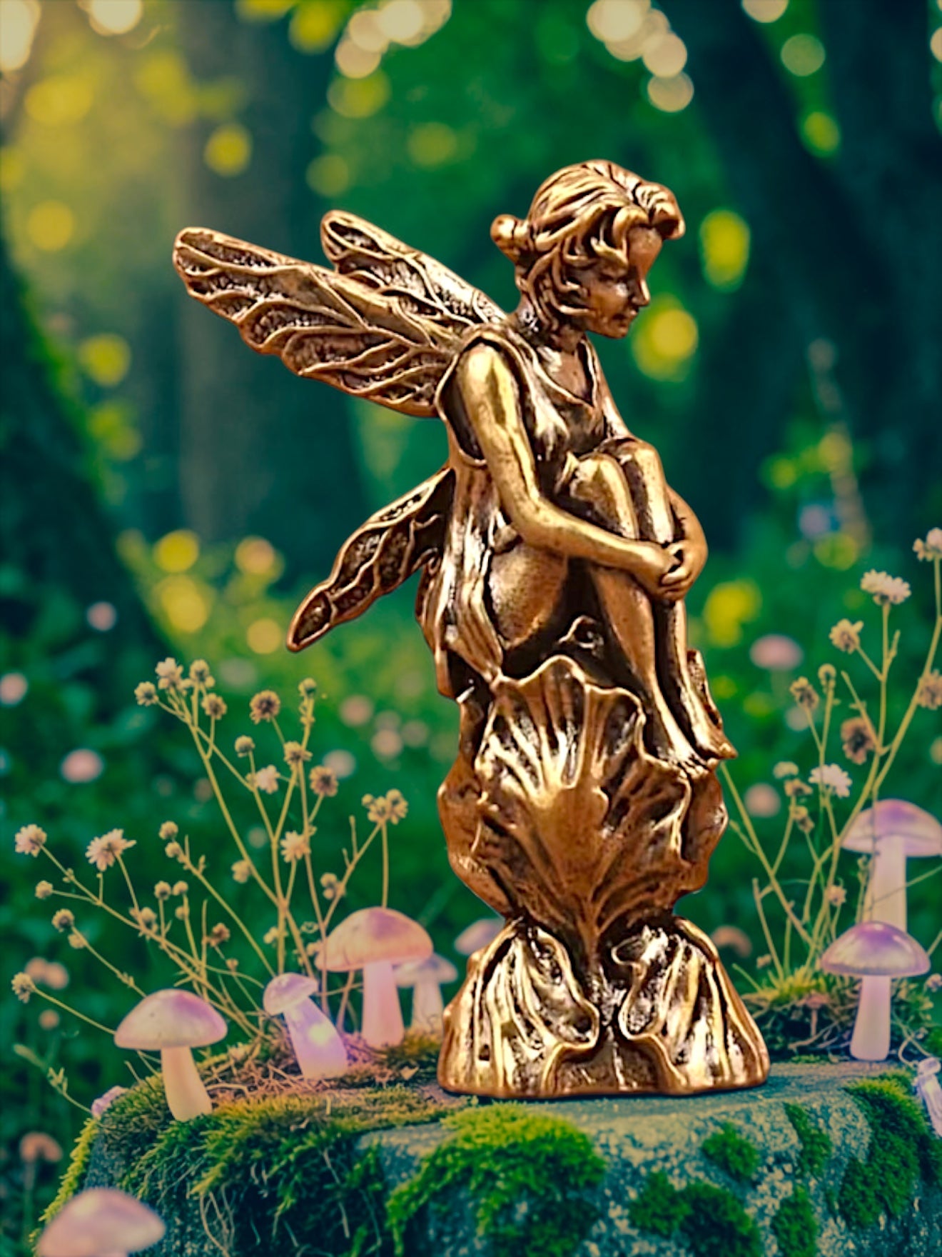 Brass Mini Fairy Collectible Figurine