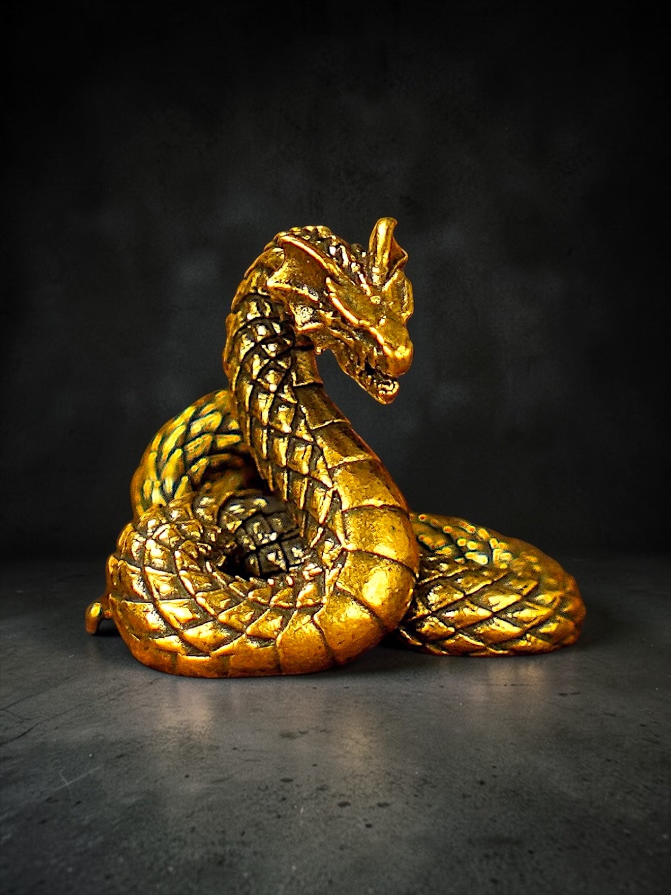 Brass Mini Snake Dragon Collectible Figurine