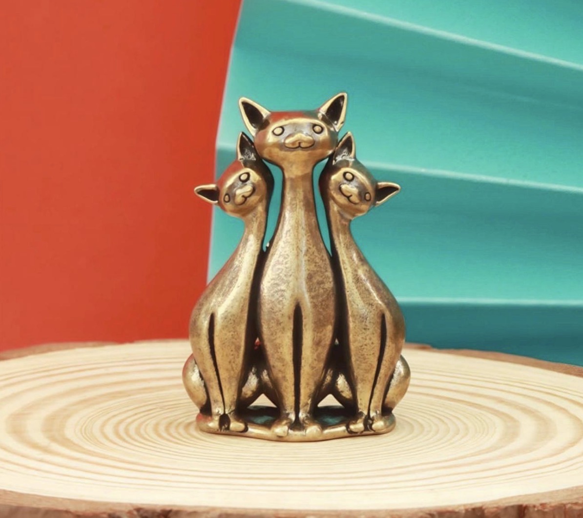 Brass Mini Cat Figurines