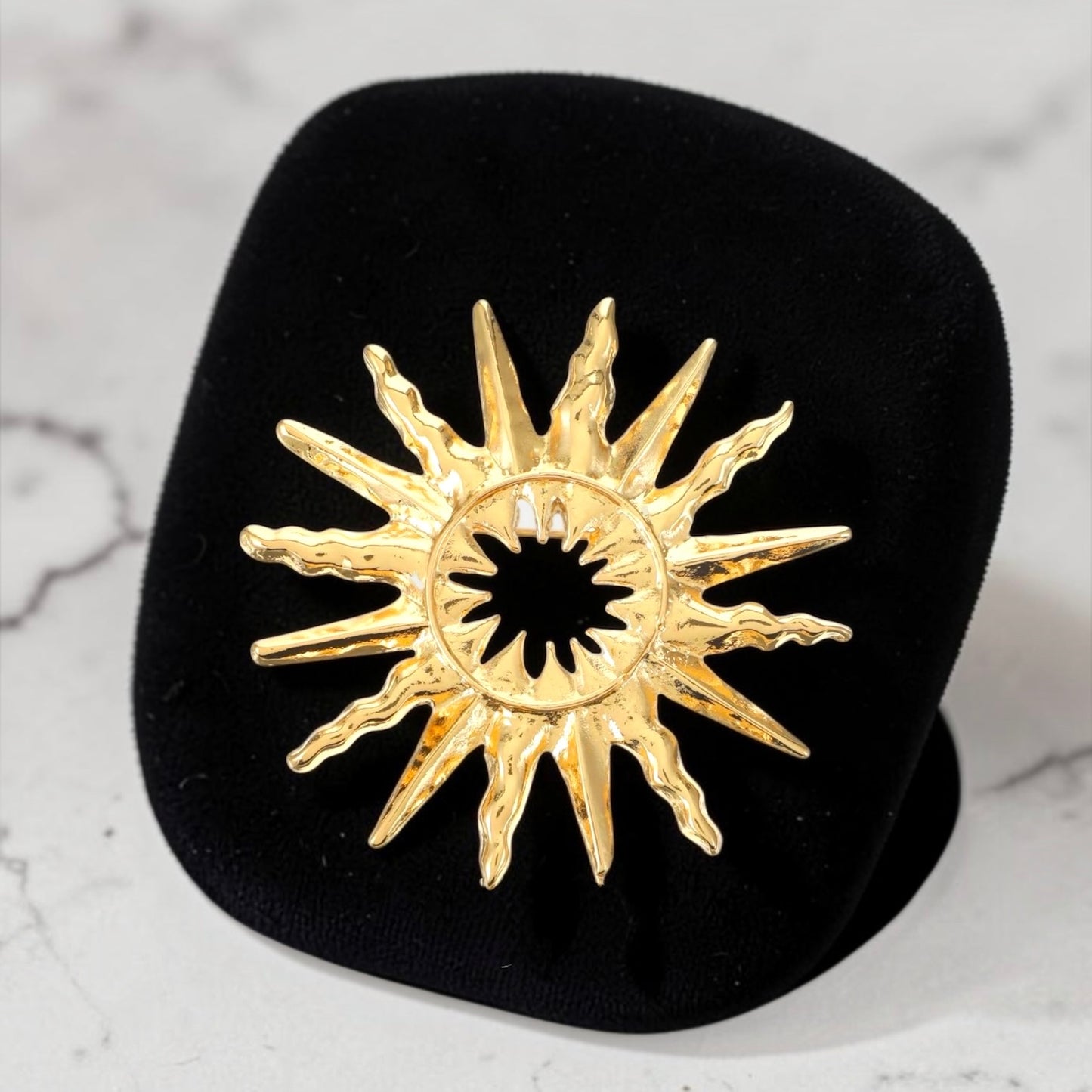Vintage Gold Sun Brooch
