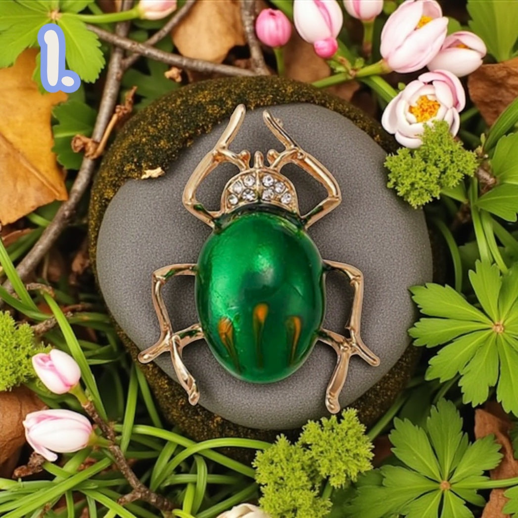 Insect Brooches: Beetle Pins