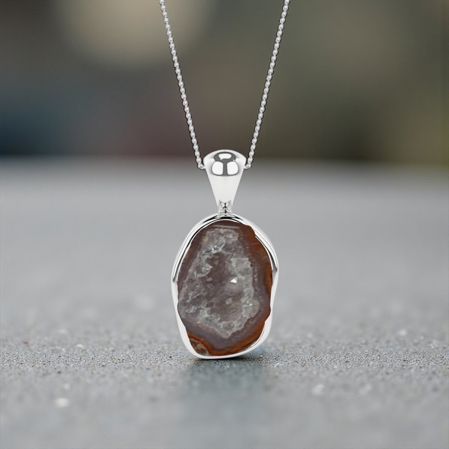 Natural Raw Gemstones Pendant Necklace