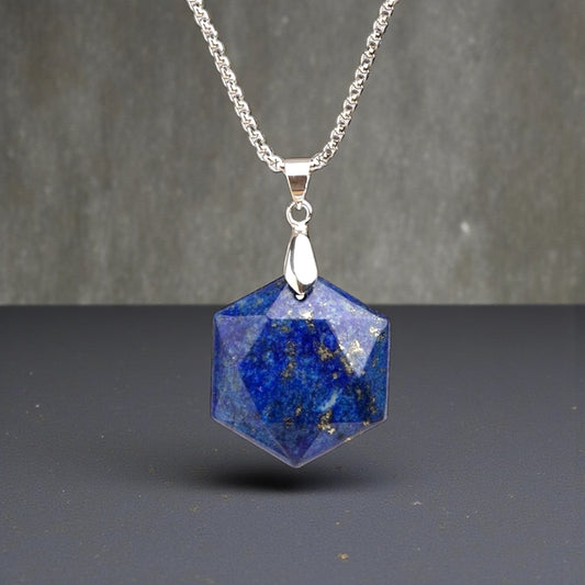 Hexagon Crystal Pendant Necklace