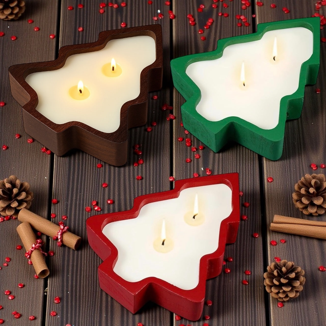 Christmas Wishes Tree Shaped Soy Candle