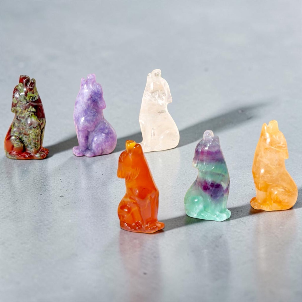 Crystal Wolf Figurines