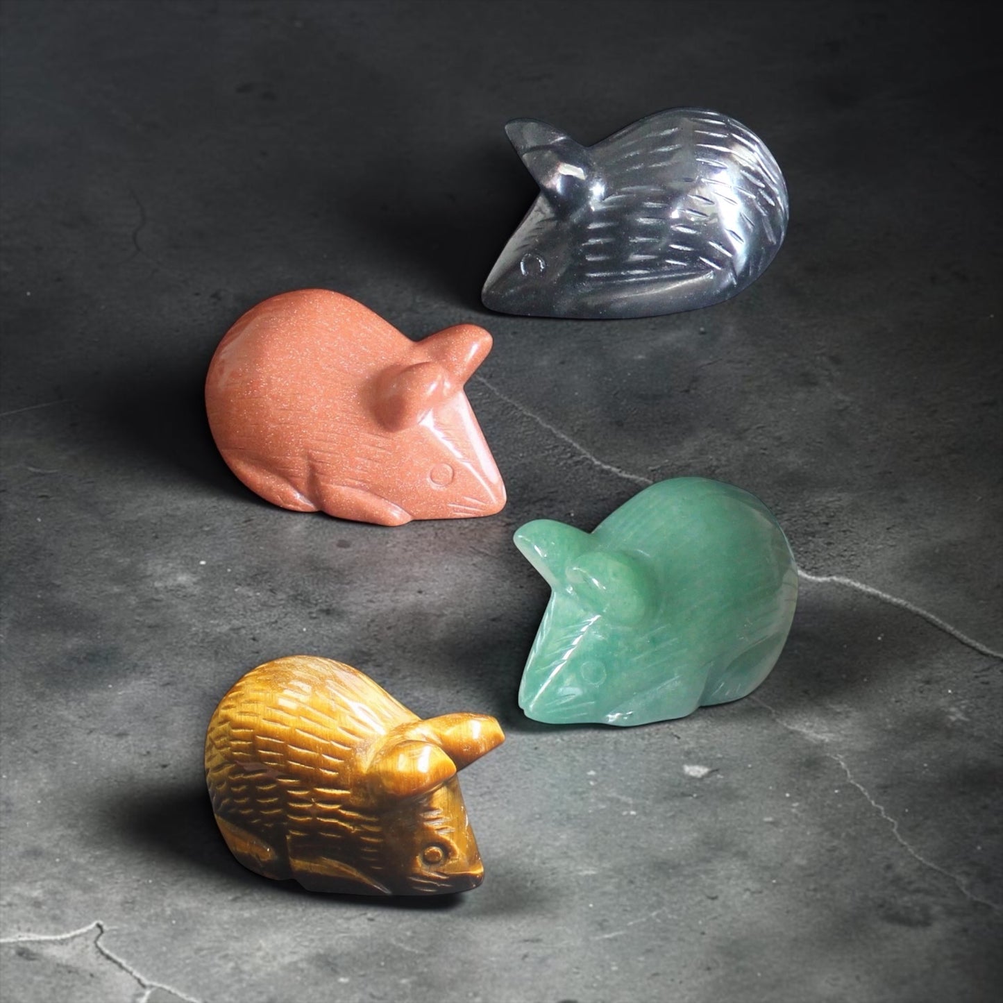 Crystal Mice Figurines