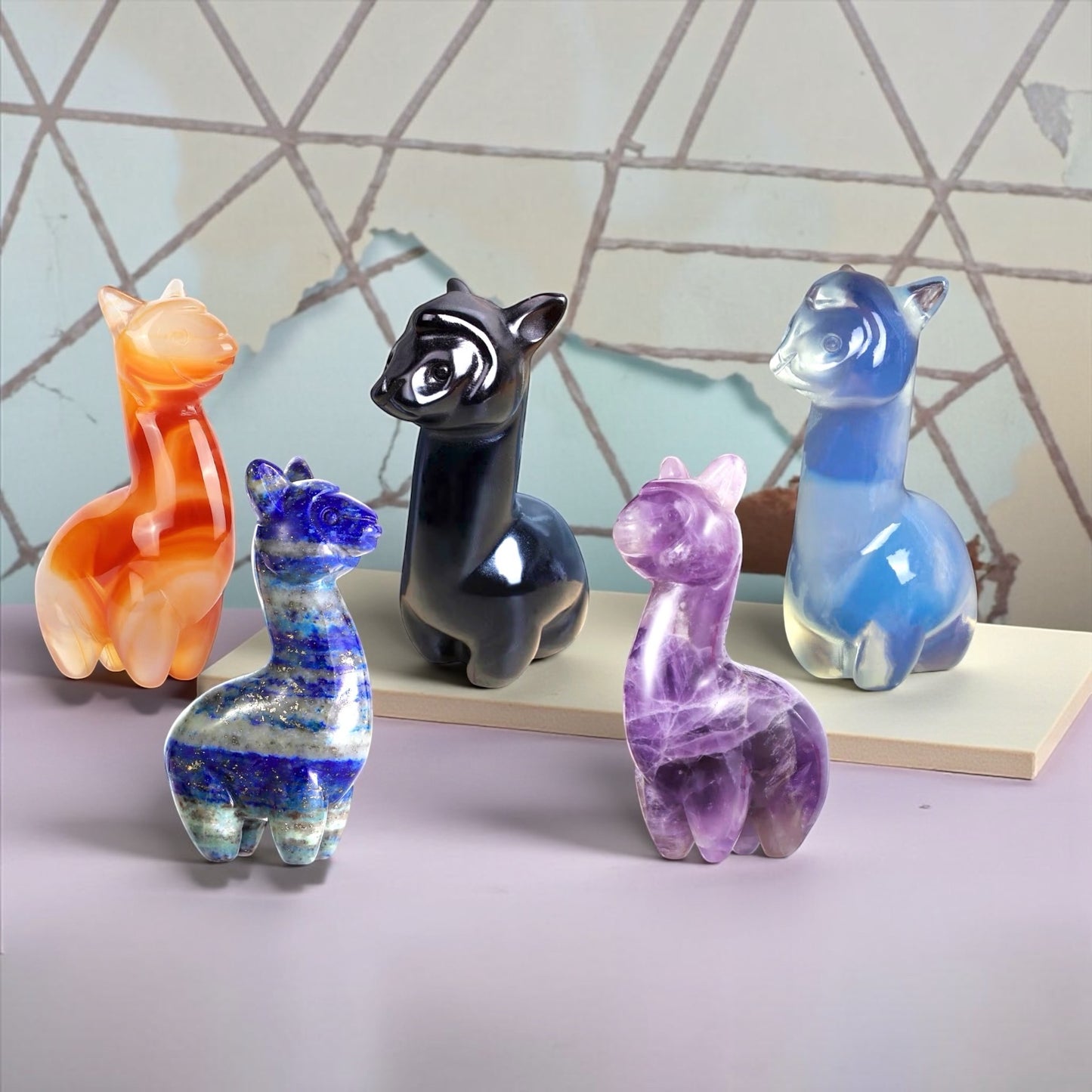 Crystal Llama Figurines