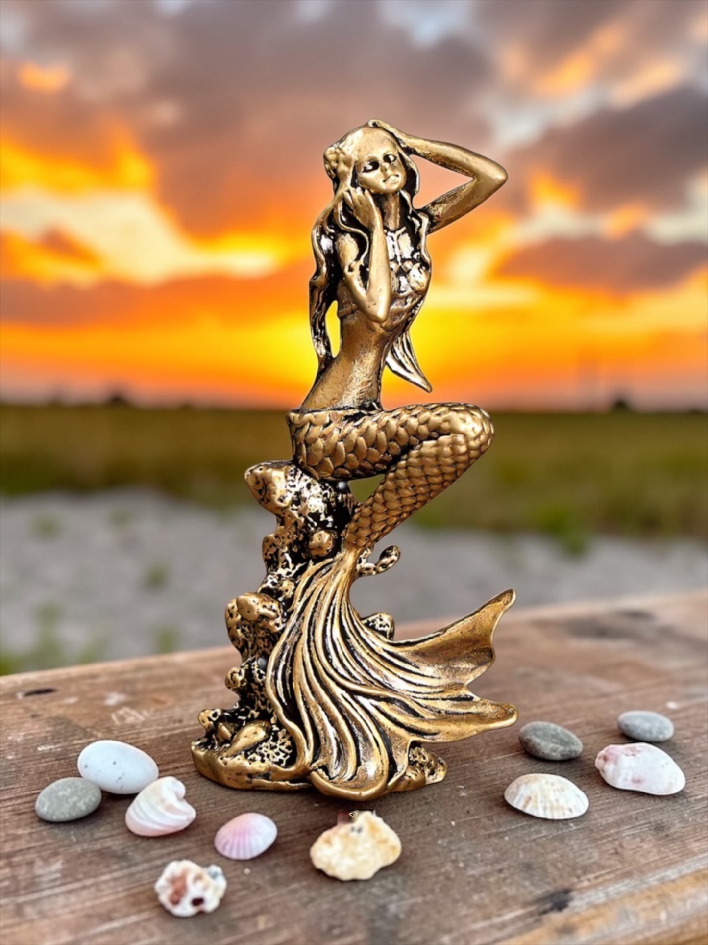 Brass Mini Mermaid Collectible Figurine