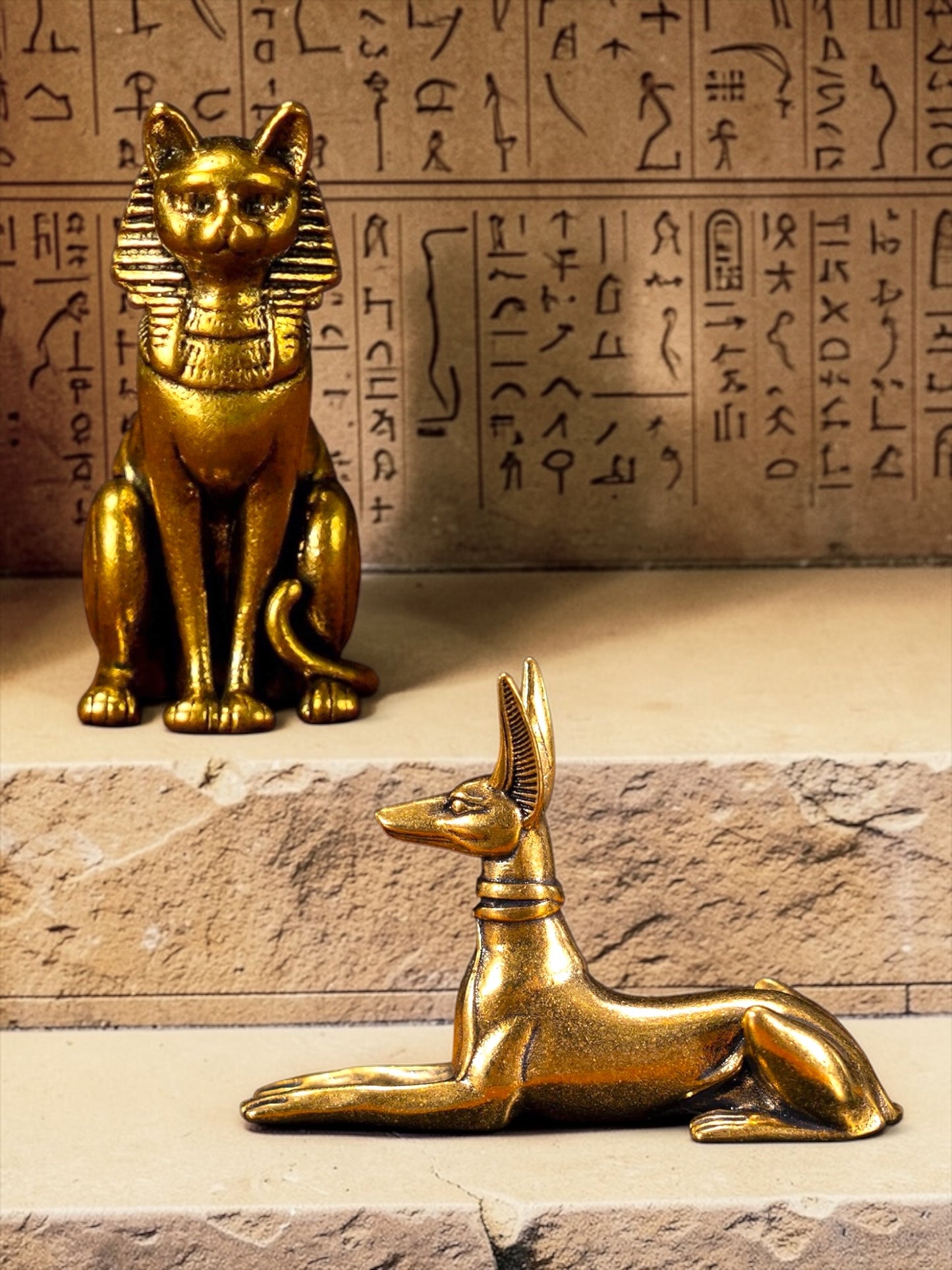 Brass Mini Egyptian Pharaoh Collectible Figurines