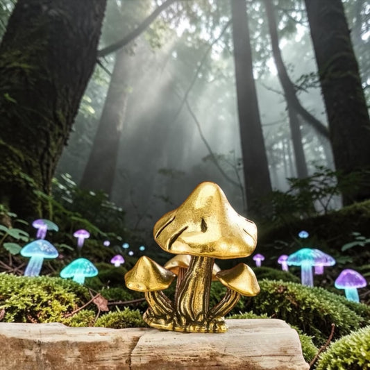 Brass Mini Mushrooms Collectible Figurine