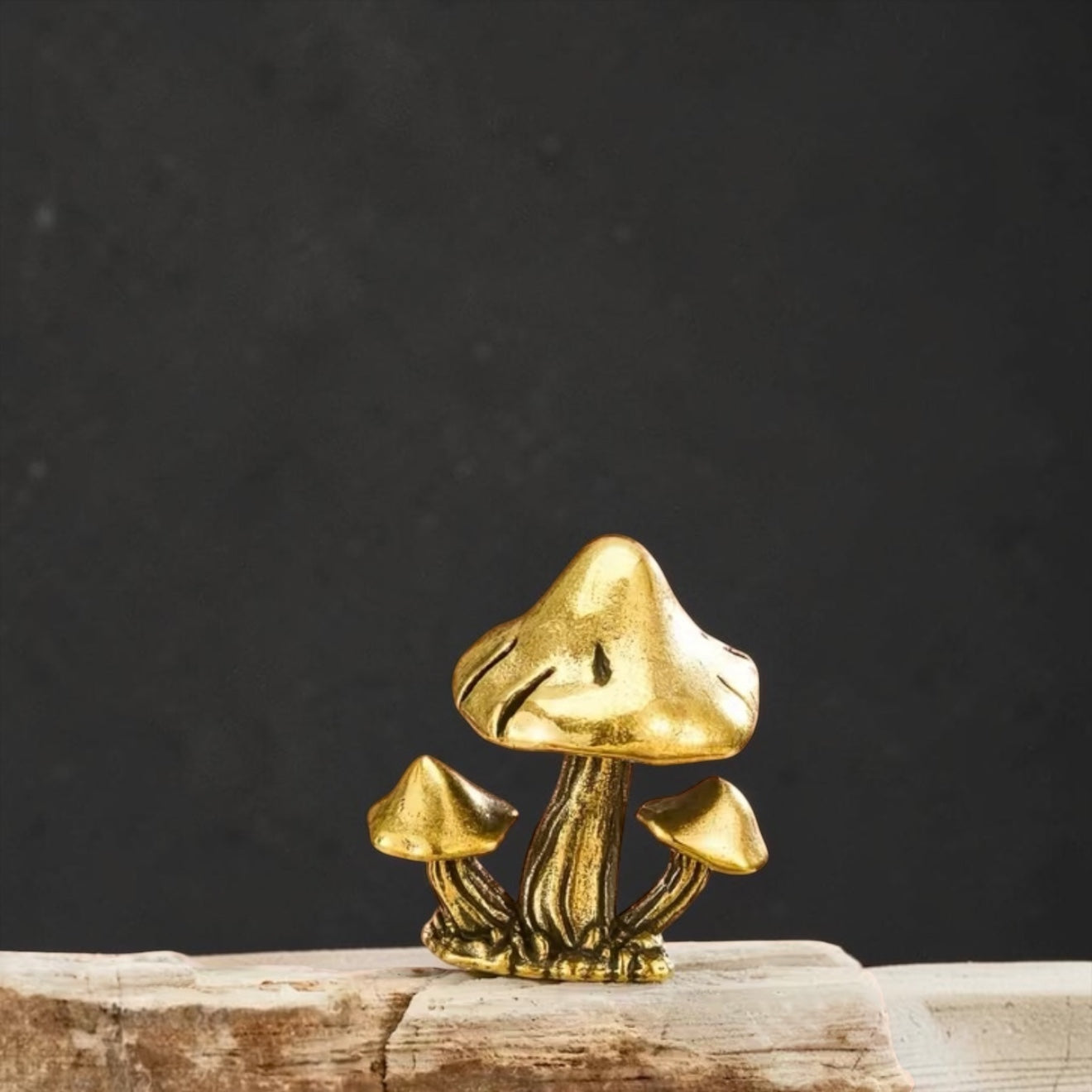 Brass Mini Mushrooms Collectible Figurine