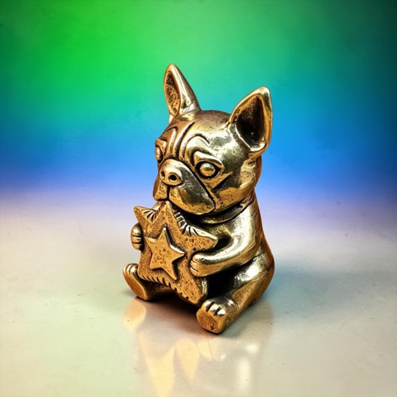 Brass Mini Dog Star Collectible Figurine