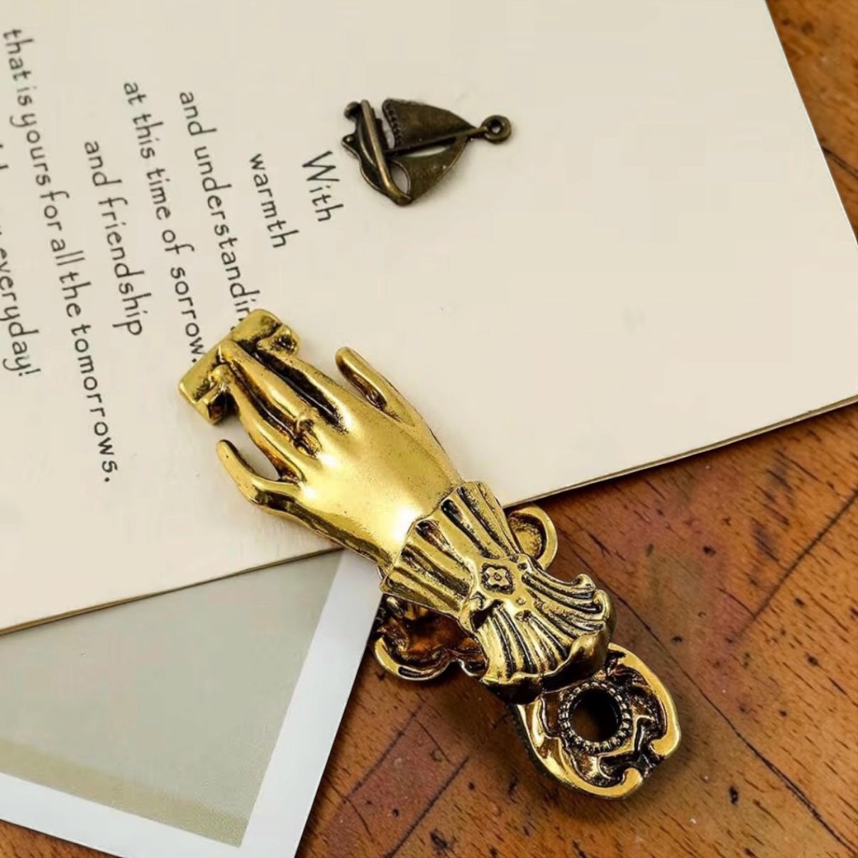 Victorian Metal Woman Hands Book Journal Clip