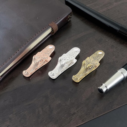 Retro Metal Crocodile Head Book Journal Clip - Set Of 3