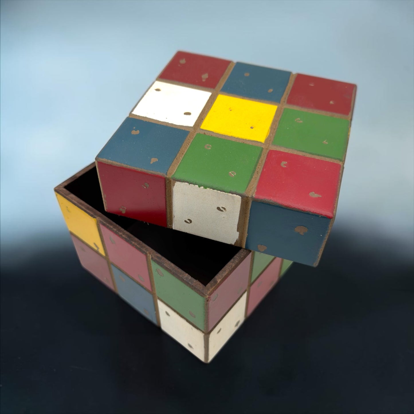 Retro Rubiks Cube Keepsake Box