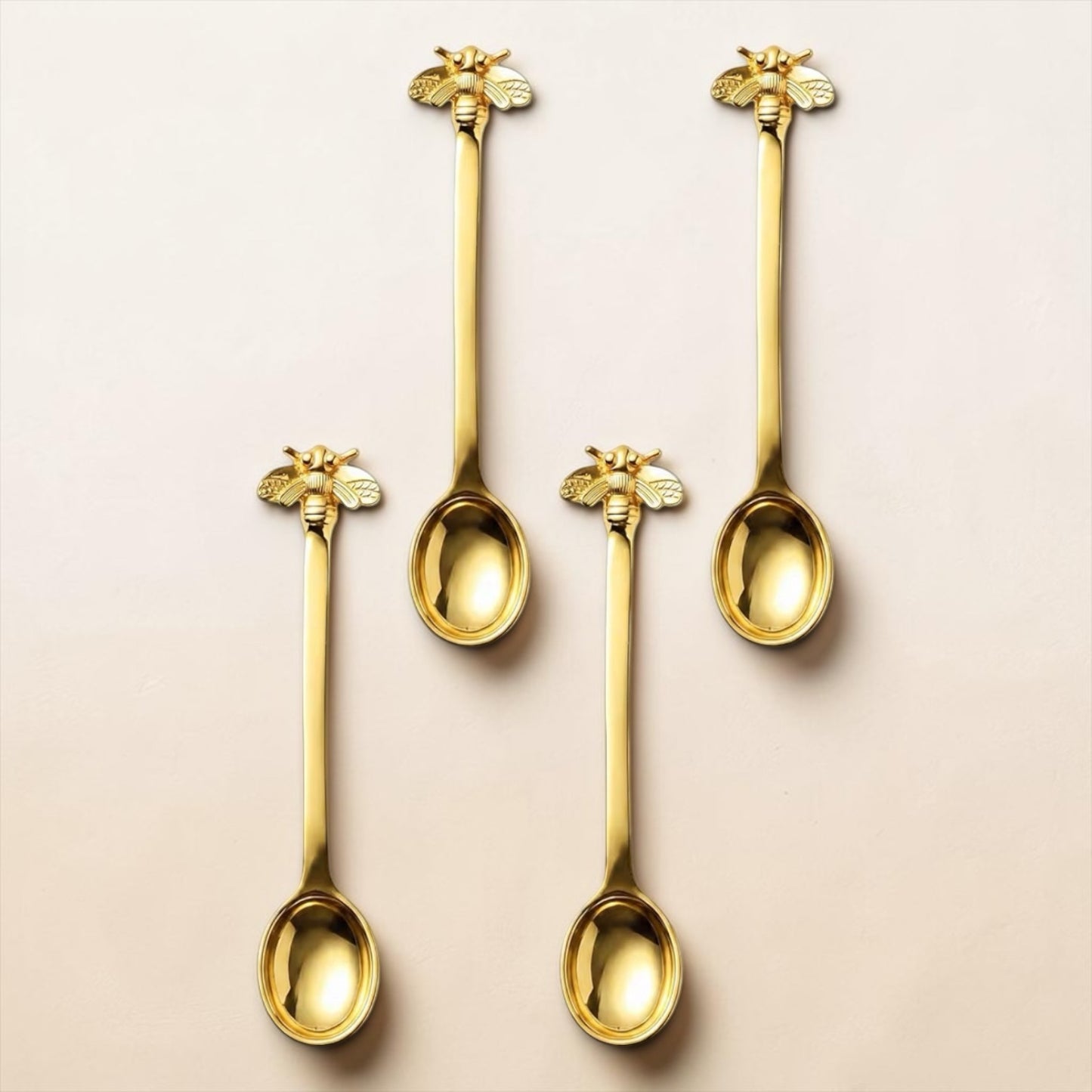 Gold Mini Bee Tea Spoons - Set Of 4