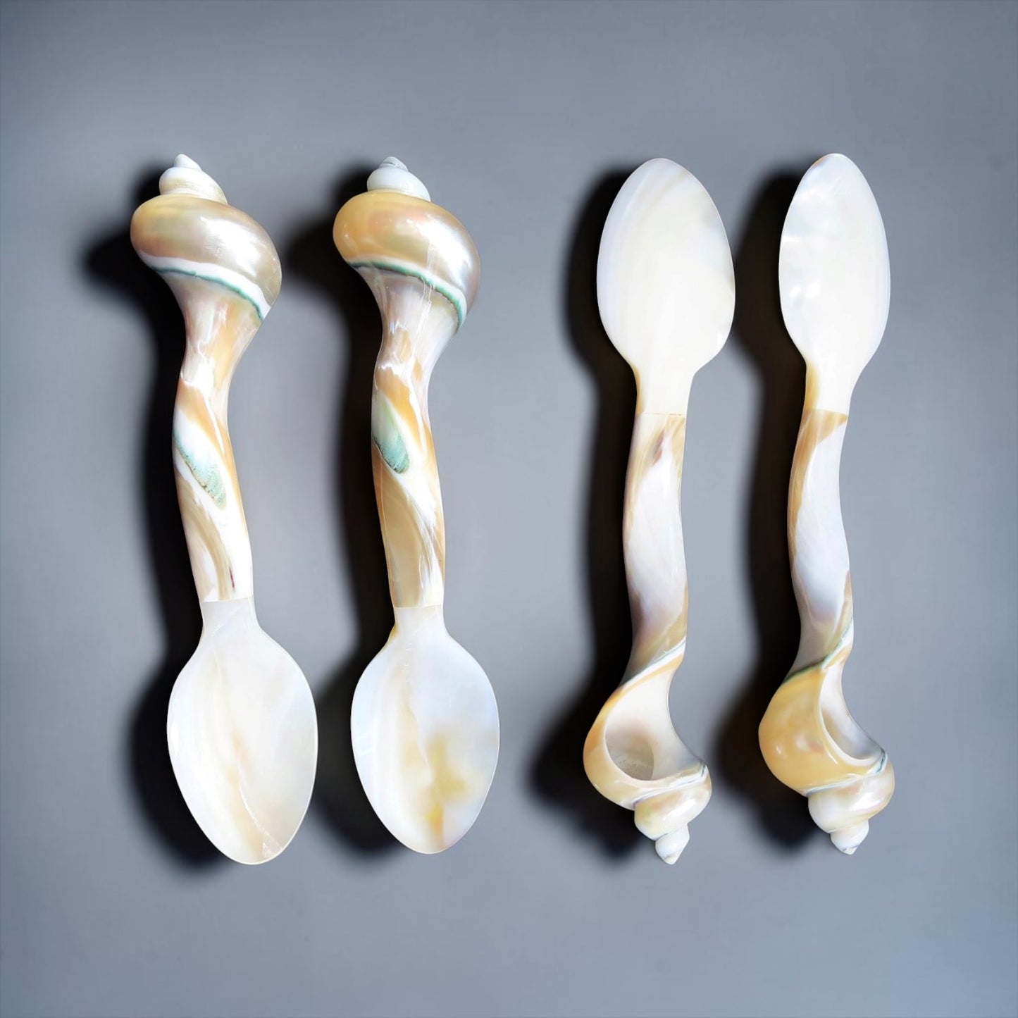 Mother Of Pearl Shell Shaped Spoon -Set of 2