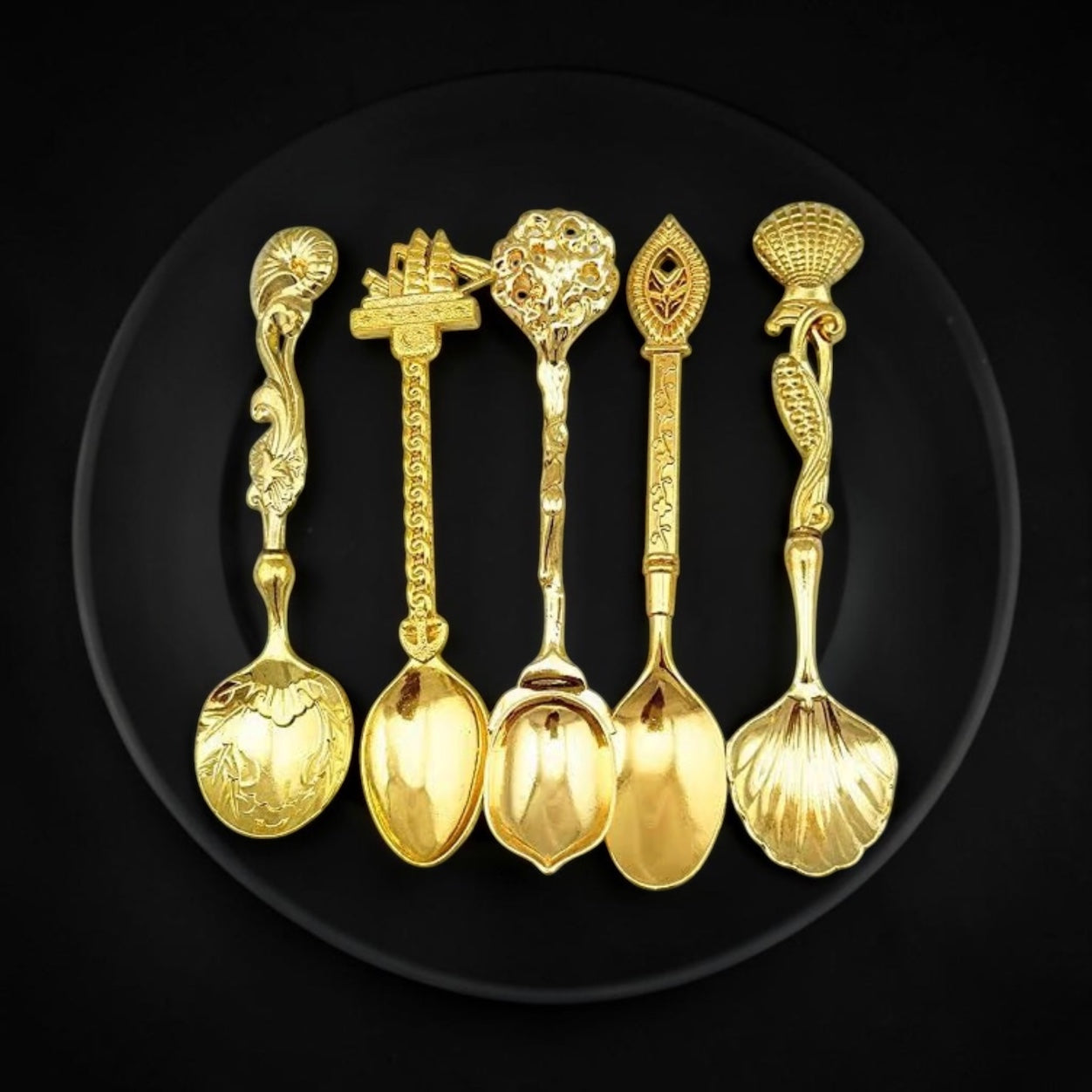 Antique Stylish Mini Spoon Set Of 5 - Tea Coffee or Dessert Spoons