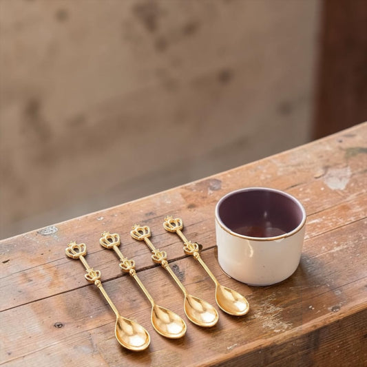 Stainless Steel Royal Crown Mini Spoons - Set Of 4