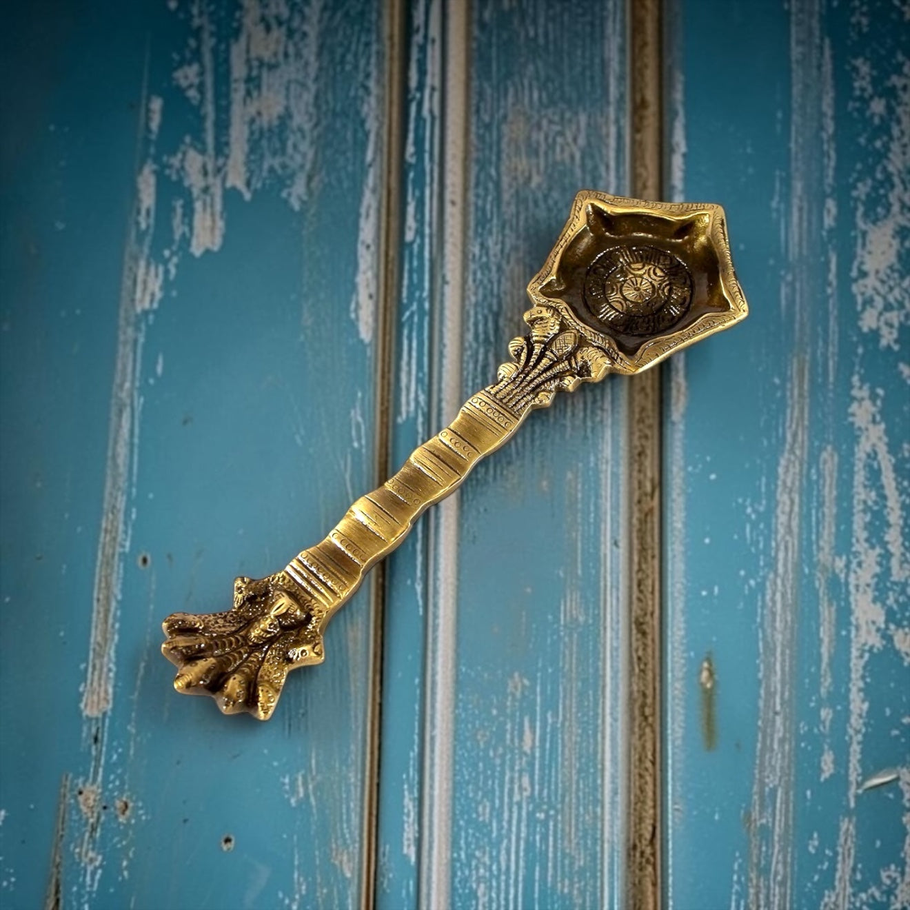 Brass Panchmukhi Nag Head Pooja Spoon – Sacred Ritual & Offering Tool